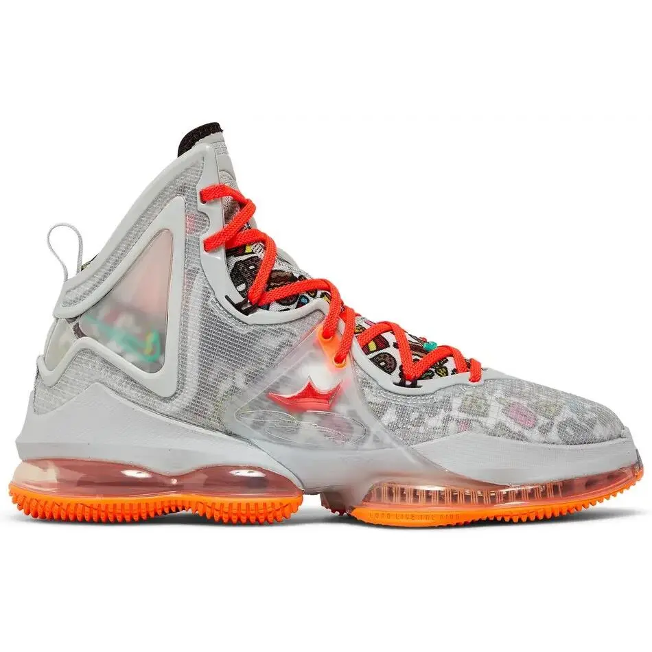 Nike Lebron 19 Fast Food Grey Fog Orange Crimson DC9339-001 Men`s Size 12.5