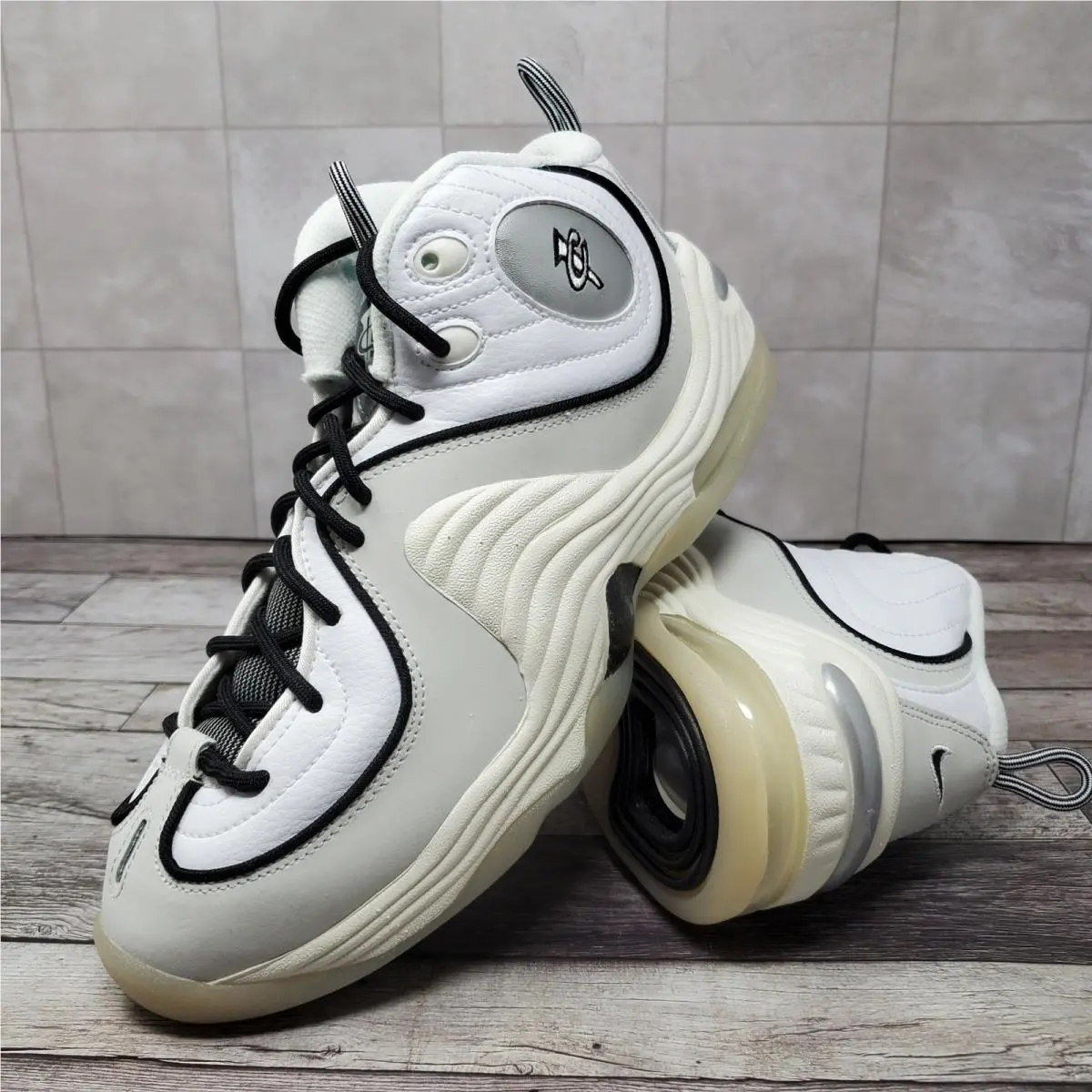 Air Penny 2 `photon Dust` White Black Grey Cream FB7727-100 Men`s Size 8 by Nike
