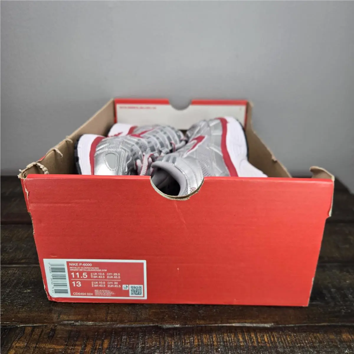 Nike shoes - Nike P-6000 - CD6404-024 - Metallic Silver/Flat Silver/Cool Grey/Gym Red 10