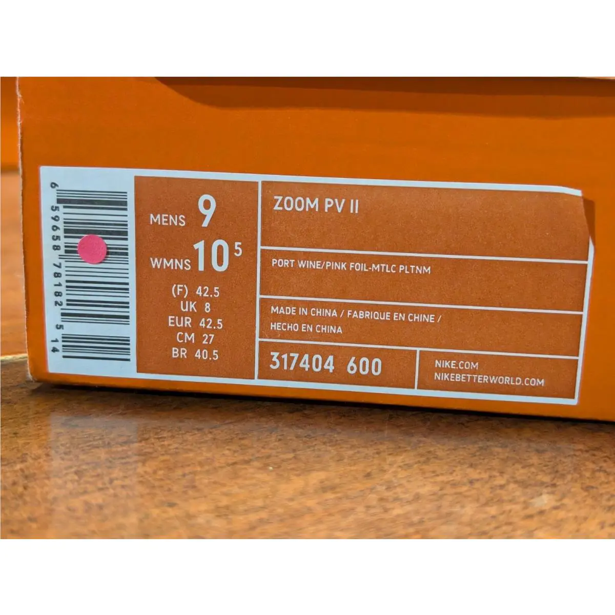 Nike shoes - Zoom PV 2 - Zoom - 317404-600 - Purple (UPC: 0659658781825) 14