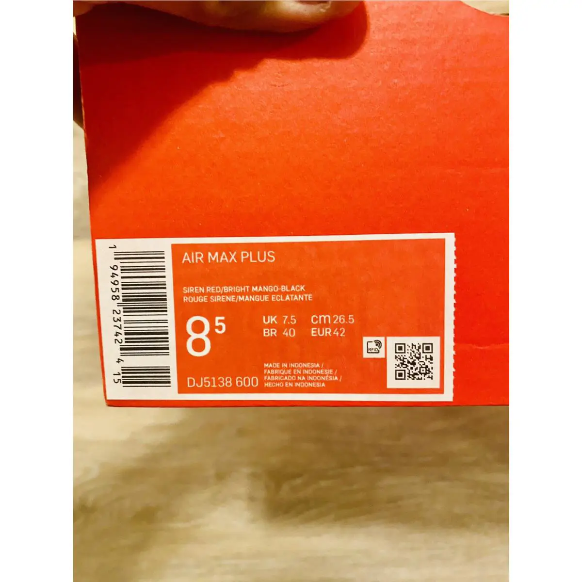 Nike shoes - Nike Air Max Plus - Air Max Plus - DJ5138-600 - Siren Red-Bright Mango-Black (UPC: 194958237424) 10