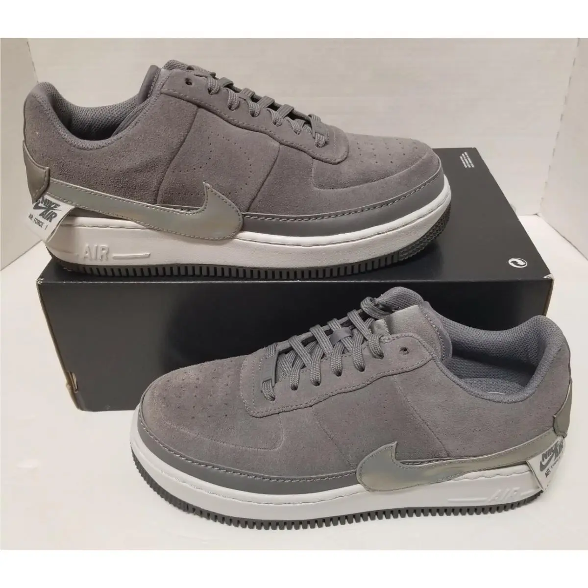 Nike Air Force 1 Jester LO Gray/silver Women`s SZ 10 BQ3163 001 NO Lid