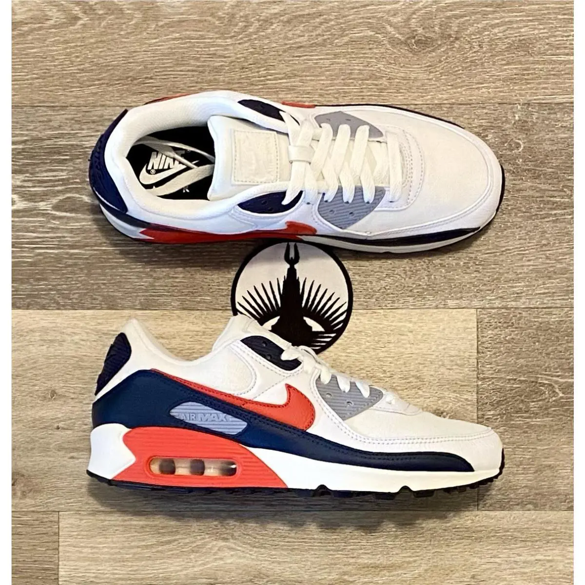 Nike Air Max 90 Nby ‘white Navy Red’ DO7430-900 Men`s 9 Women`s 10.5