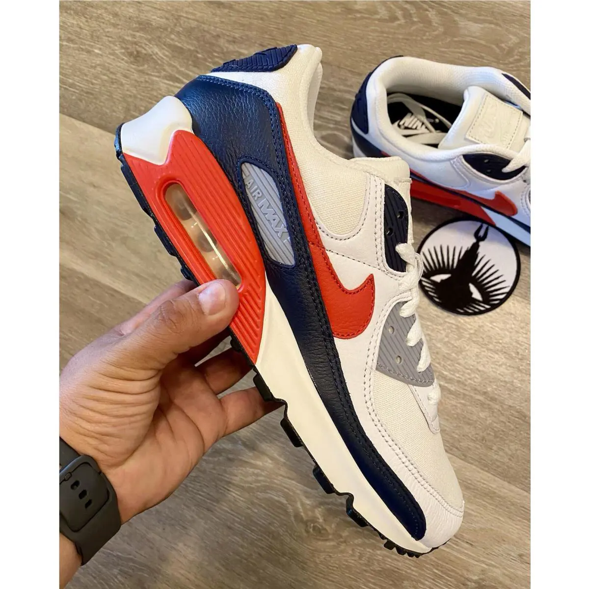 Nike shoes - Nike Air Max 90 - Air Max - DO7430-900 - White/Navy Blue/Red/Grey (UPC: 196150474881) 8