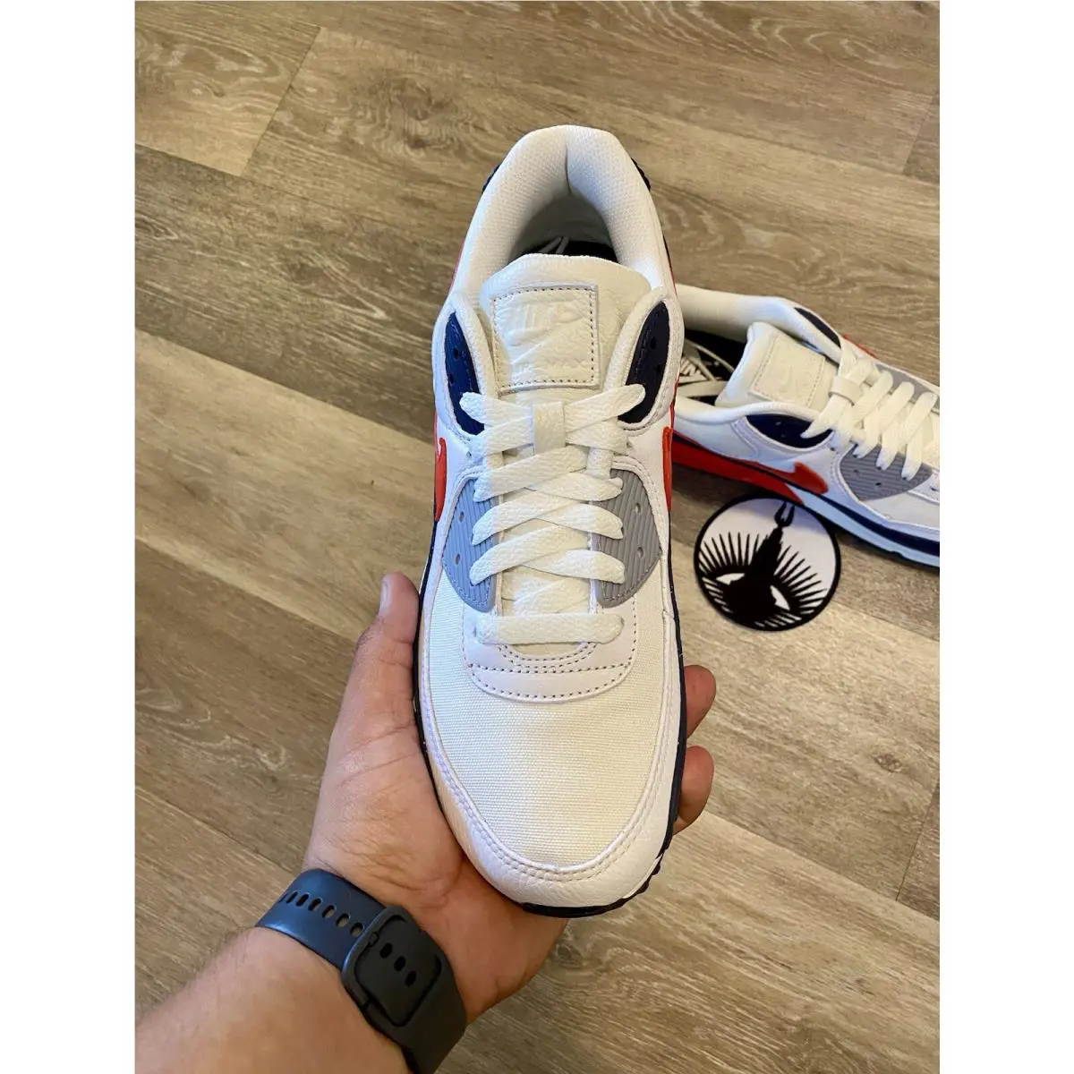 Nike shoes - Nike Air Max 90 - Air Max - DO7430-900 - White/Navy Blue/Red/Grey (UPC: 196150474881) 4