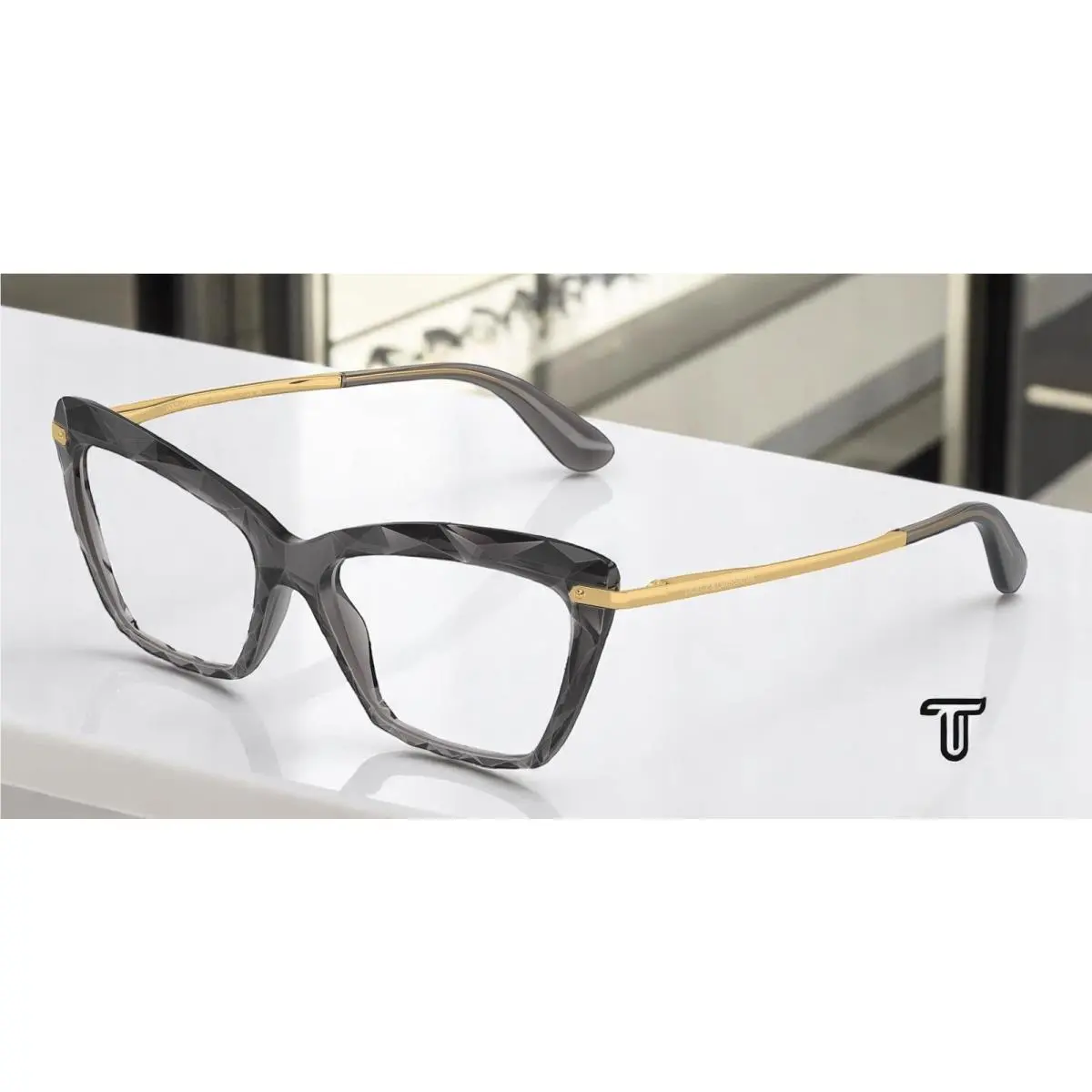 Dolce Gabbana DG5025 504 Transparent Grey Demo Lens 53 mm Women`s Eyeglasses - Frame: Gray