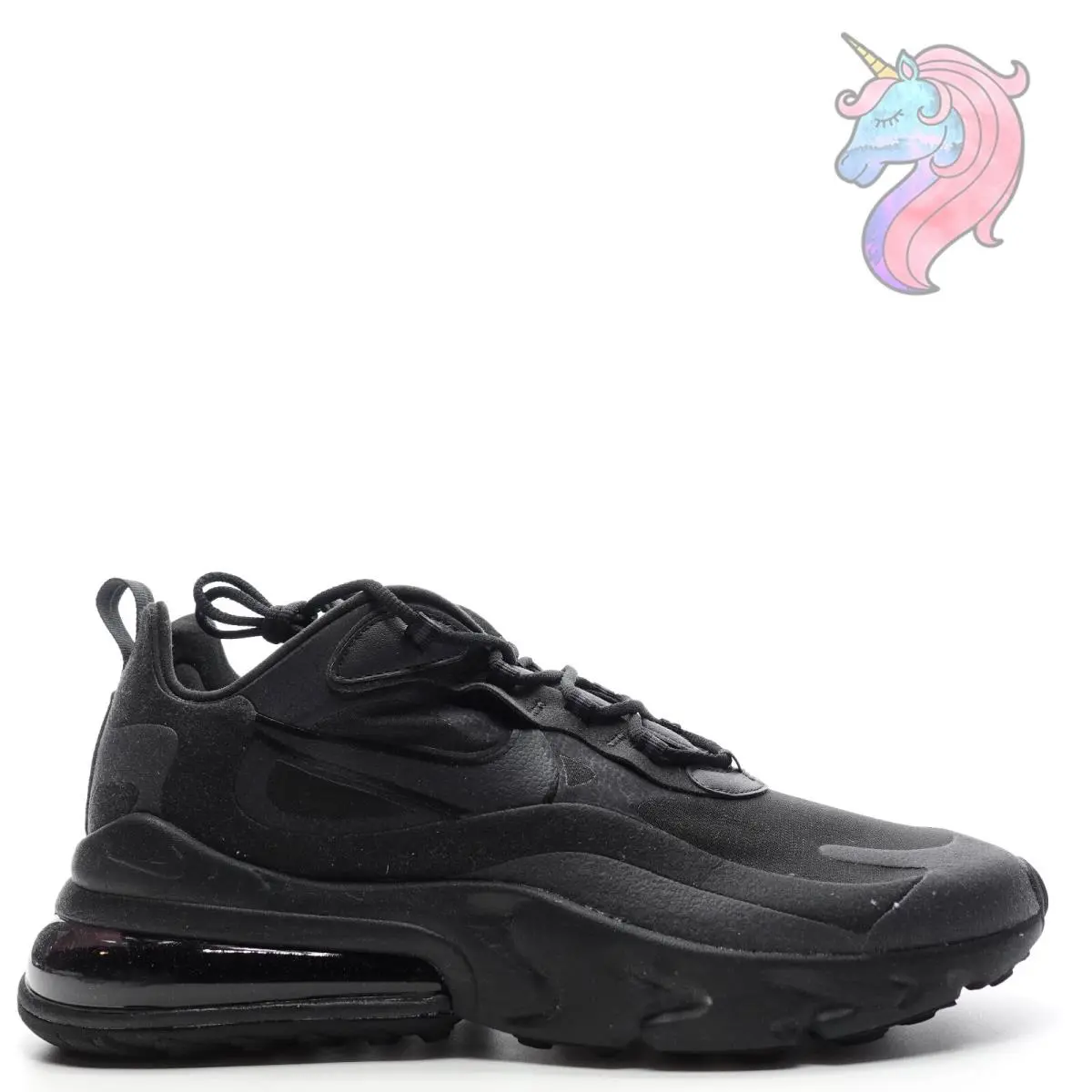 Nike Air Max 270 React Mens Size 8.5 Triple Black Oil Grey Shoes CI3866 003