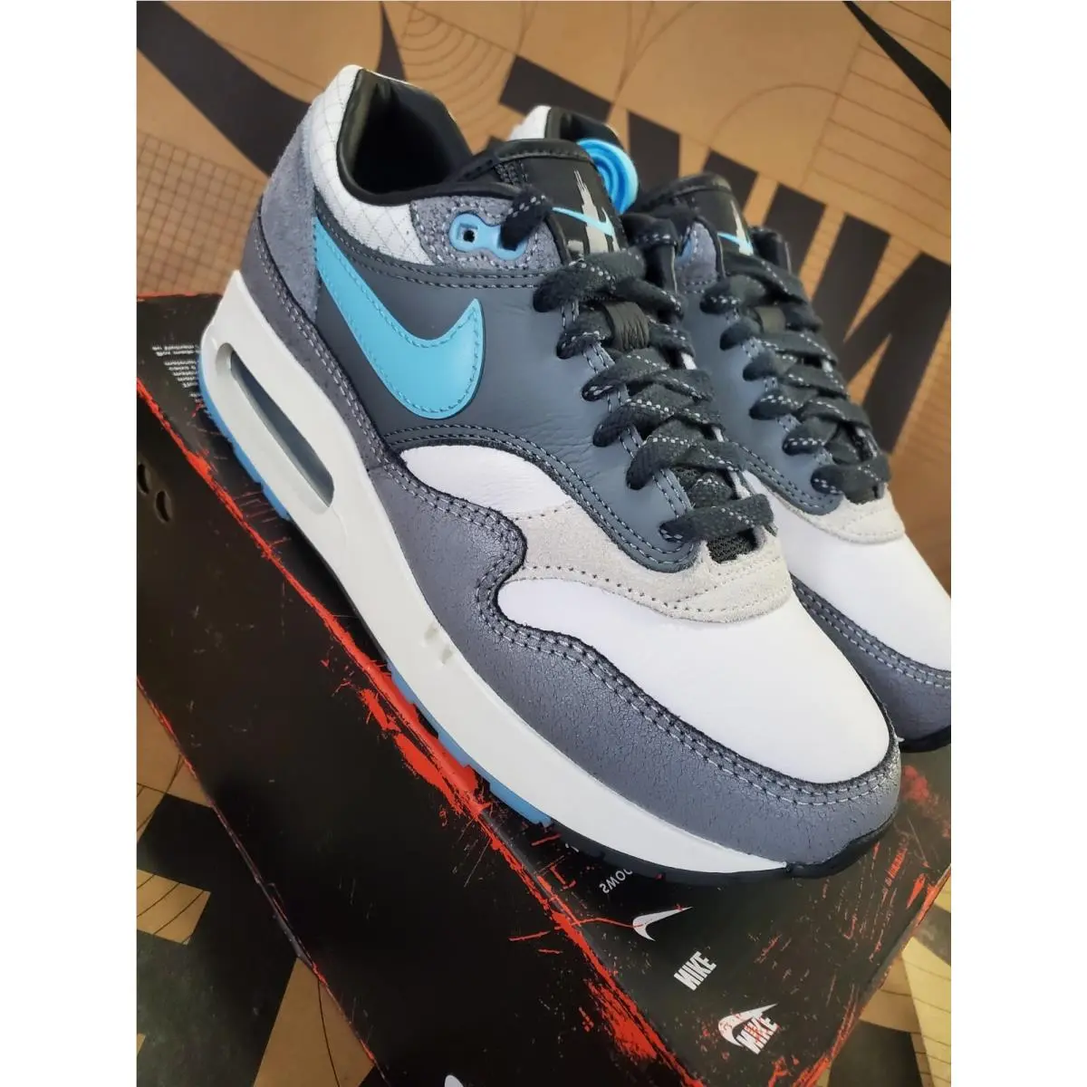 Nike shoes - Nike Air Max 1 - Air Max - FQ8742-100 - White/Blue Chill-Cool Grey 3