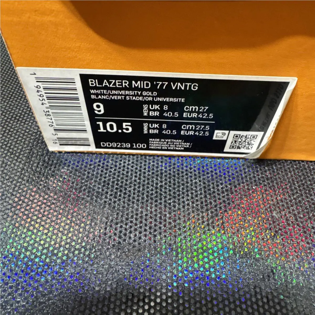 Nike shoes - Nike Blazer `77 Vintage - Blazer Vintage - DD9239-100 - White, Manufacturer: White/Stadium Green/Team Orange/University Gold (UPC: 0194954387765) 12