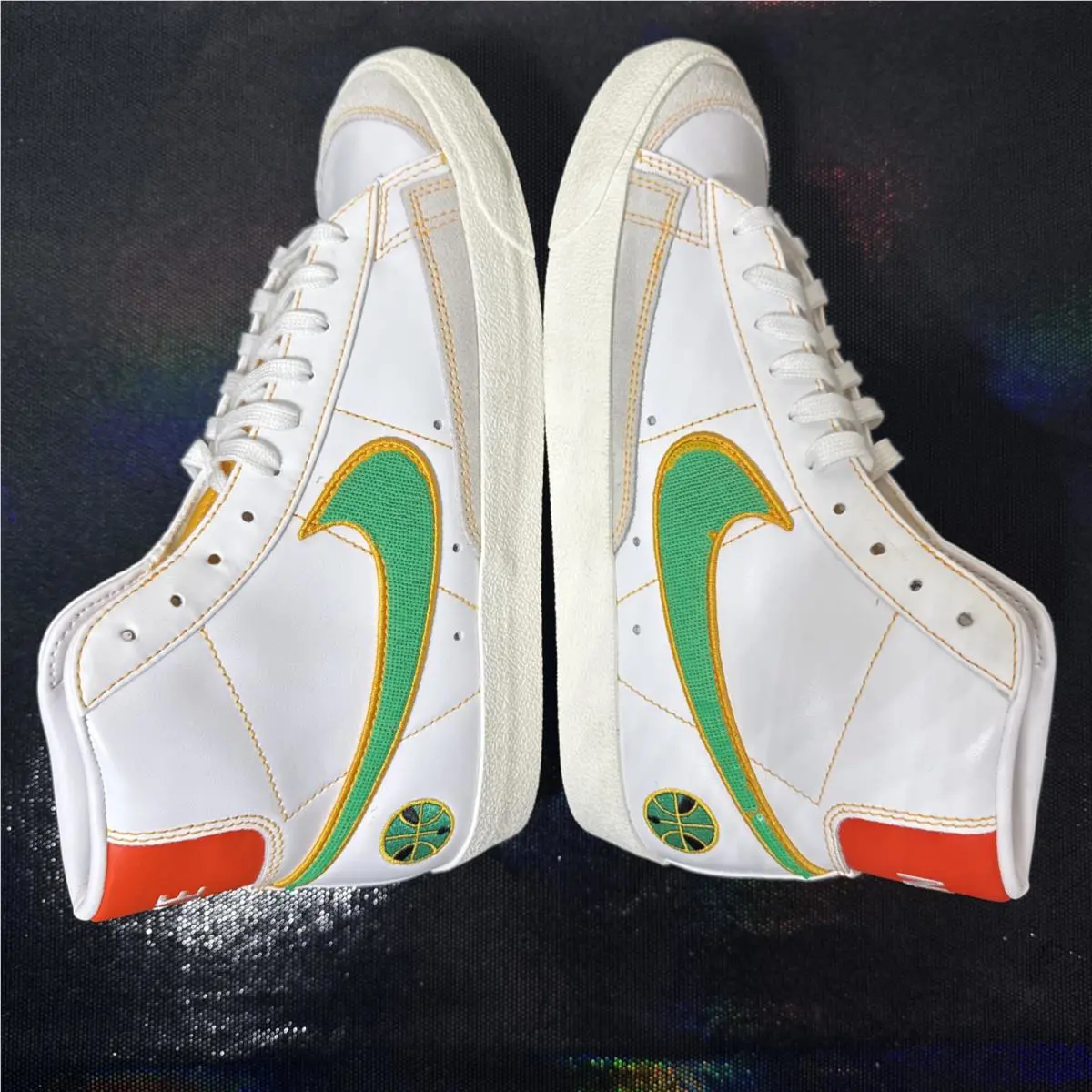 Nike shoes - Nike Blazer `77 Vintage - Blazer Vintage - DD9239-100 - White, Manufacturer: White/Stadium Green/Team Orange/University Gold (UPC: 0194954387765) 2