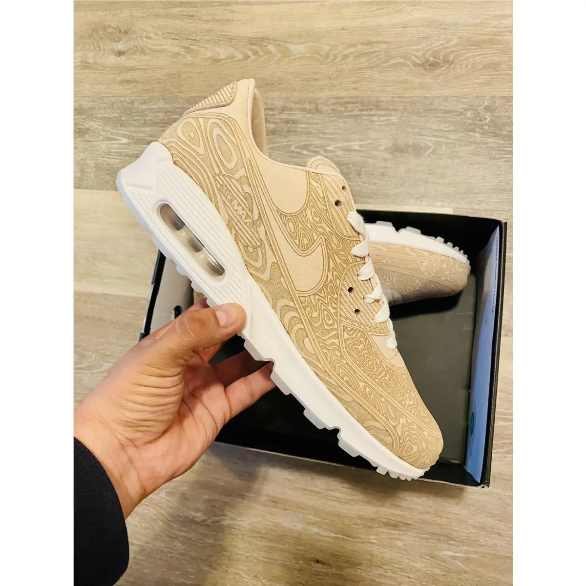 Nike shoes - NIKE AIR MAX 90 QS LASER - DC7948-100 - Laser Wood-Natural-Summit White (UPC: 194958646684) 8