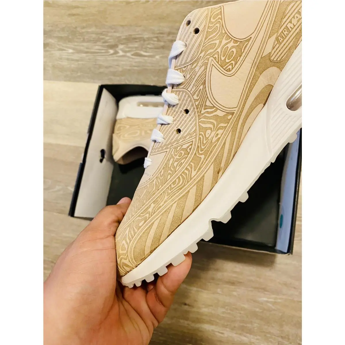 Nike shoes - NIKE AIR MAX 90 QS LASER - DC7948-100 - Laser Wood-Natural-Summit White (UPC: 194958646684) 2
