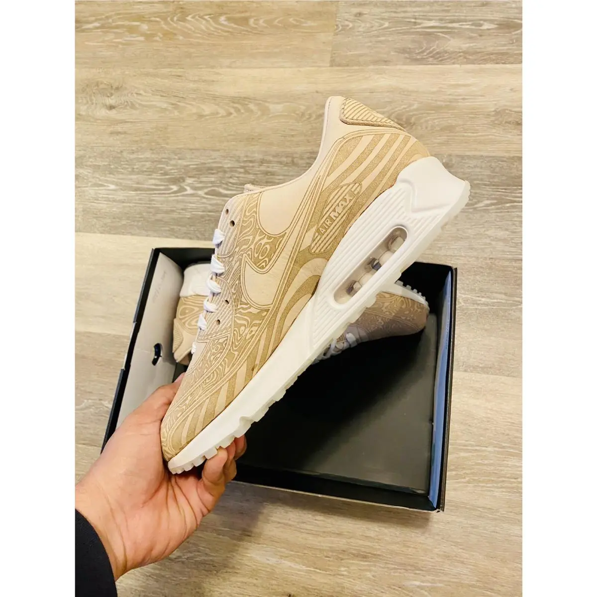 Nike shoes - NIKE AIR MAX 90 QS LASER - DC7948-100 - Laser Wood-Natural-Summit White (UPC: 194958646684) 3