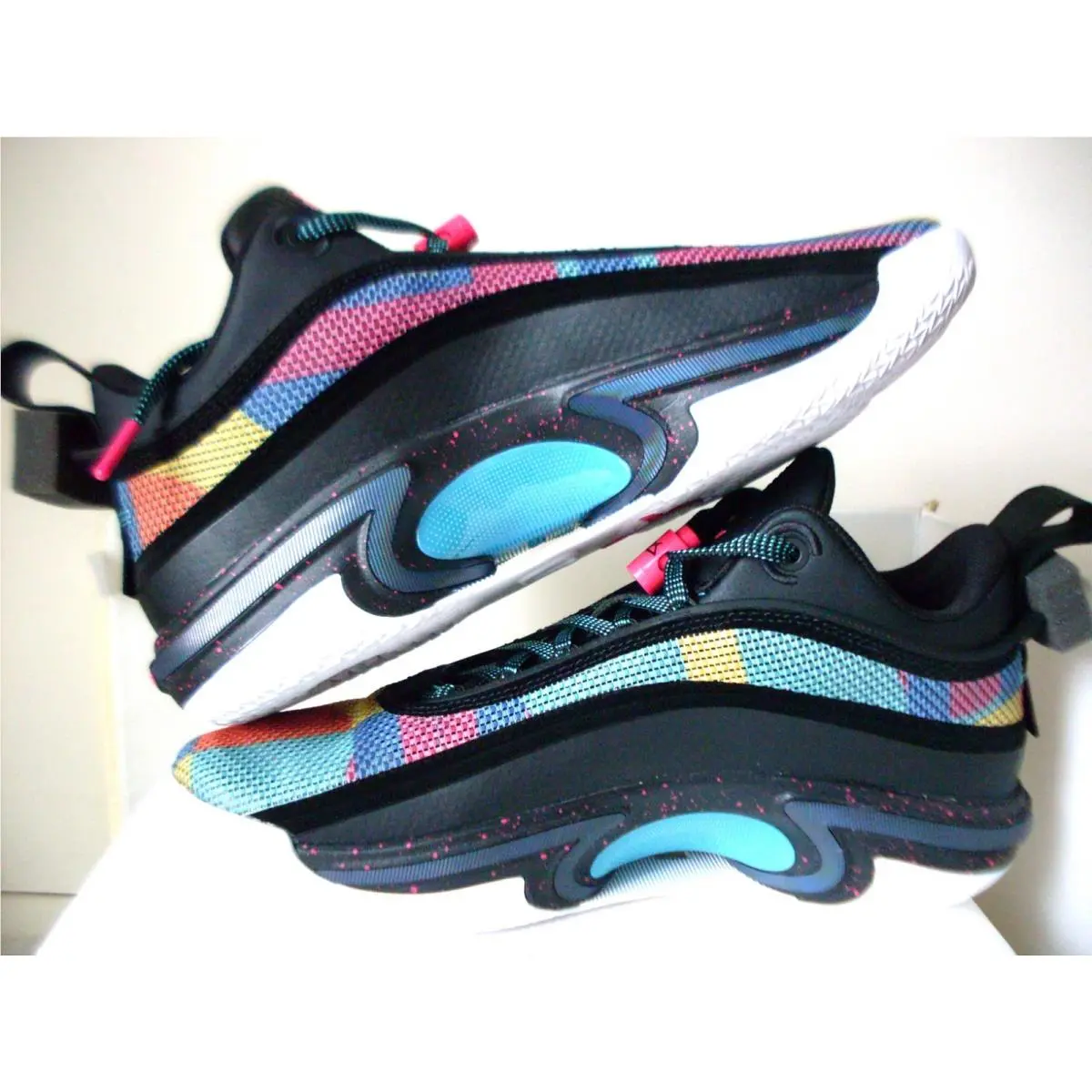 Nike Air Jordan Xxxvi 36 Multi-color Black Rush Pink Teal DH0833-063 Sz 9.5