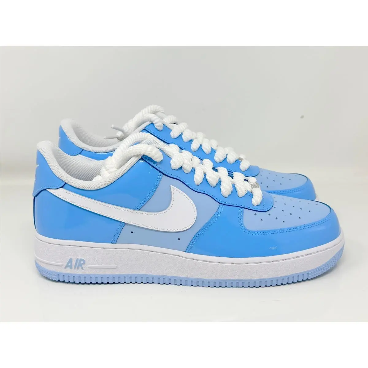 Nike Air Force 1 `07 LV8 Psychic Blue Patent HV9405-400 Men Sz 10.5 No Box Lid