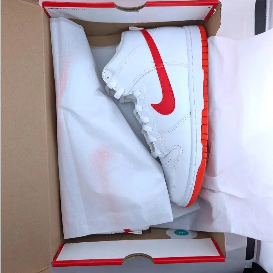 Nike shoes - Nike Dunk Hi Retro - Dunk Retro - DV0829-101 - White / Picante Red (UPC: 196155129236) 11