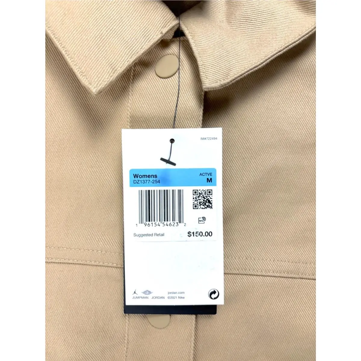 Nike clothing - Jordan Flight Trucker Jacket - Flight Trucker Jacket - DZ1377-254 - Beige (UPC: 196154546232) 1