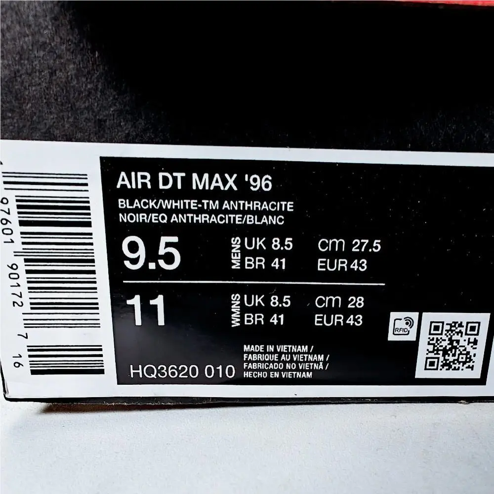 Nike shoes - Nike Air DT Max 96 - HQ3620-010 - Black/White-Team Anthracite-Metallic Silver-Fire Red 0