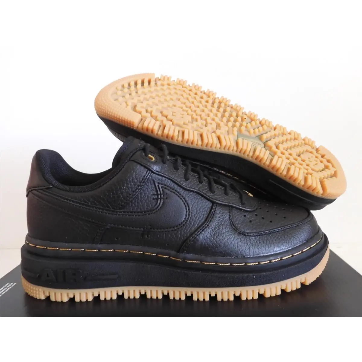 Nike Air Force 1 Luxe Black/black-gum Yellow DB4109-001 Men’s 6/ Women’s 7.5