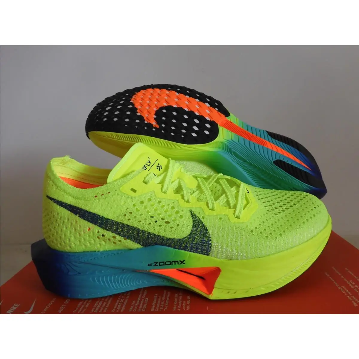Nike Zoomx Vaporfly Next% 3 Volt-black Womens Sz 8 / Mens Sz 6.5 DV4130-700