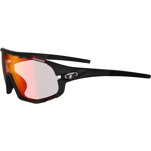 Sledge Cycling Sunglasses Men Matte Black Clarion Red Fototec Lens by Tifosi