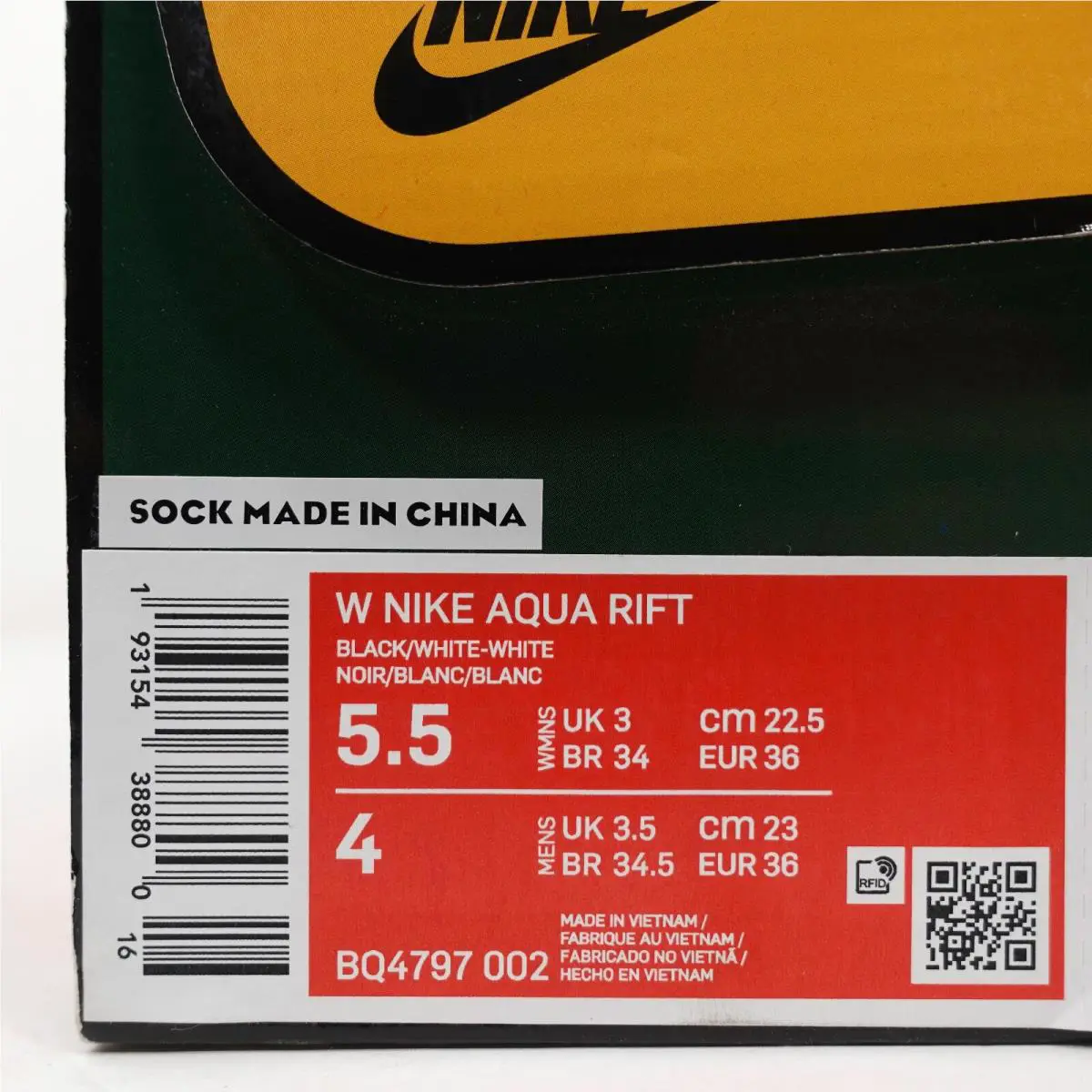 Nike shoes - Nike Aqua Rift - Aqua Rift - BQ4797-002 - Black, Manufacturer: Black/White 9
