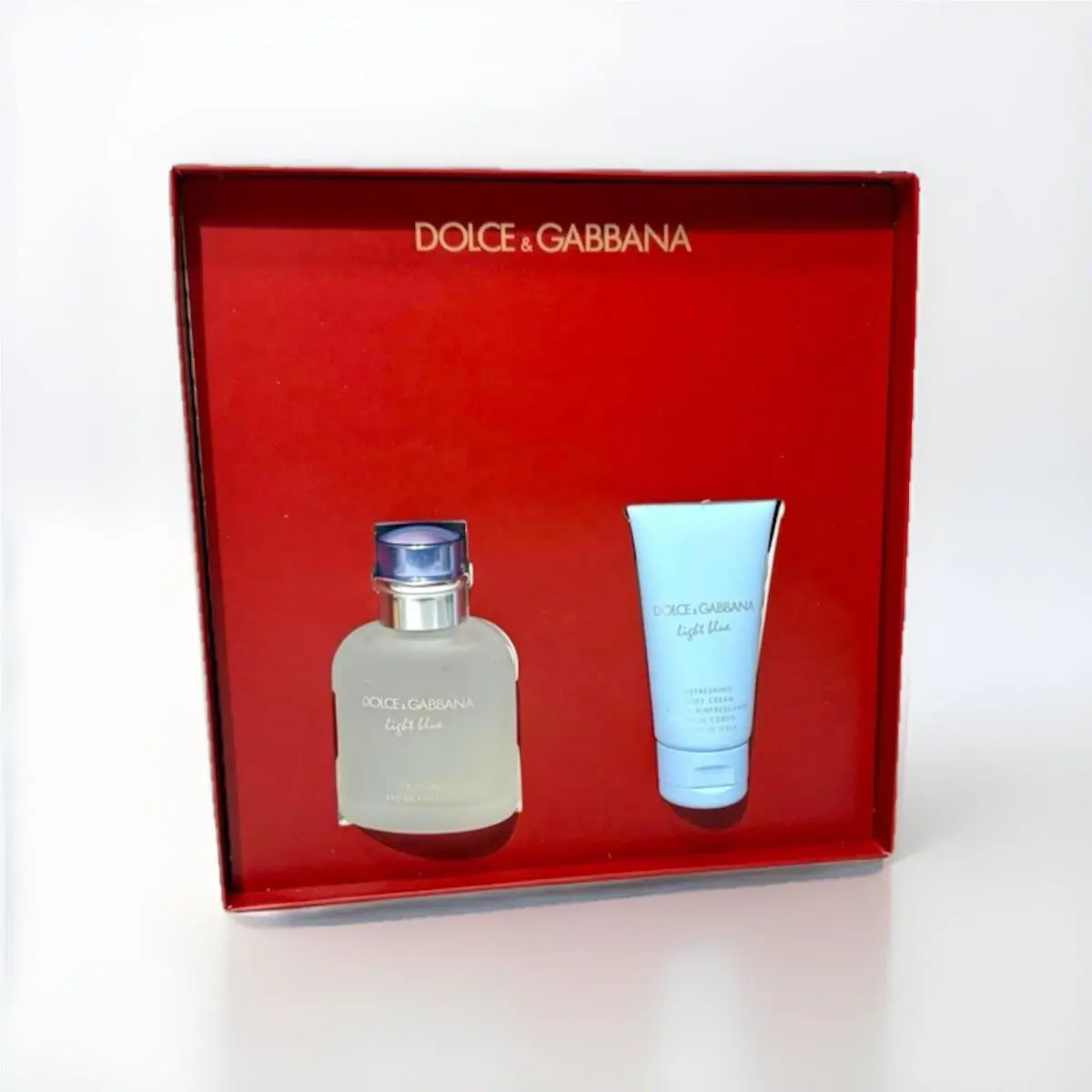 Dolce Gabbana Light Blue Pour Homme Men`s Edt Body Cream Gift Set