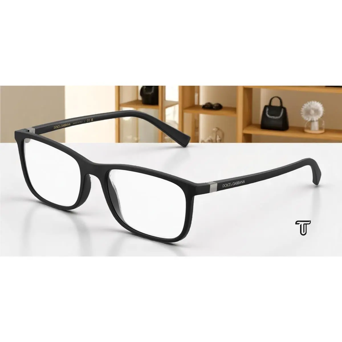Dolce Gabbana DG 5027 2525 Matte Black Plastic Rectangle Eyeglasses 55mm