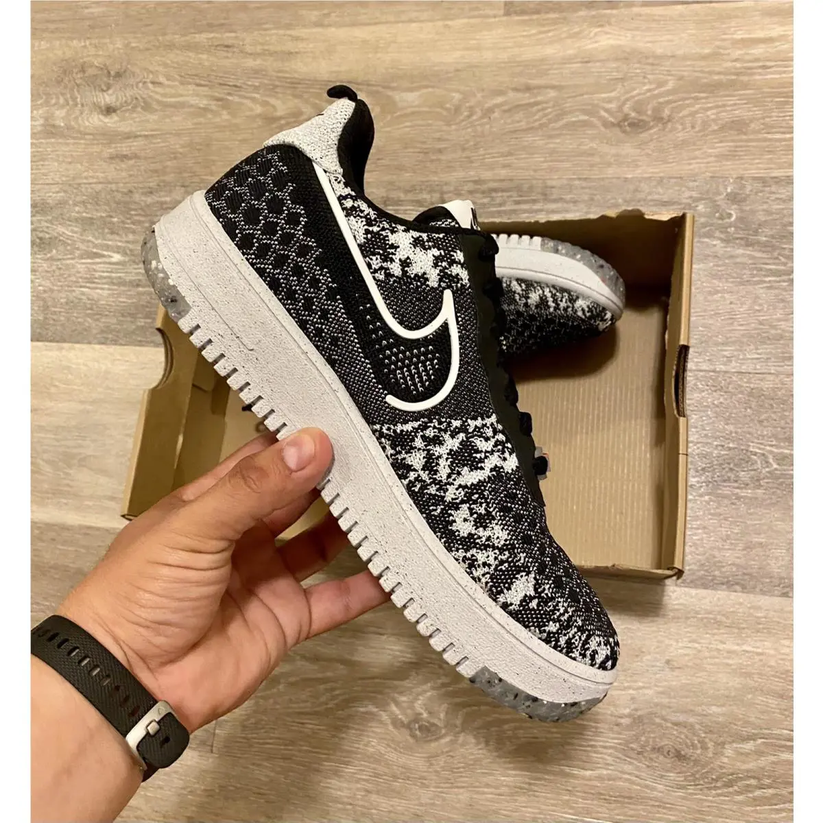 Nike shoes - Nike Air Force 1 Crater Flyknit NN - DM0590-001 - Black-Grey-White (UPC: 195869030760) 8