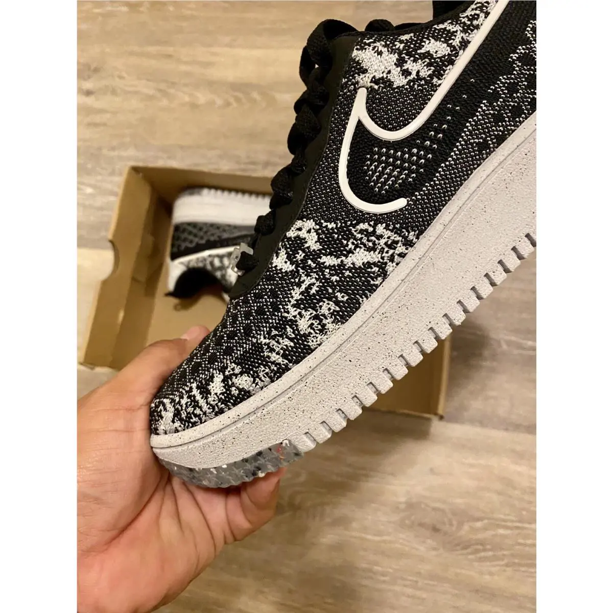 Nike shoes - Nike Air Force 1 Crater Flyknit NN - DM0590-001 - Black-Grey-White (UPC: 195869030760) 2