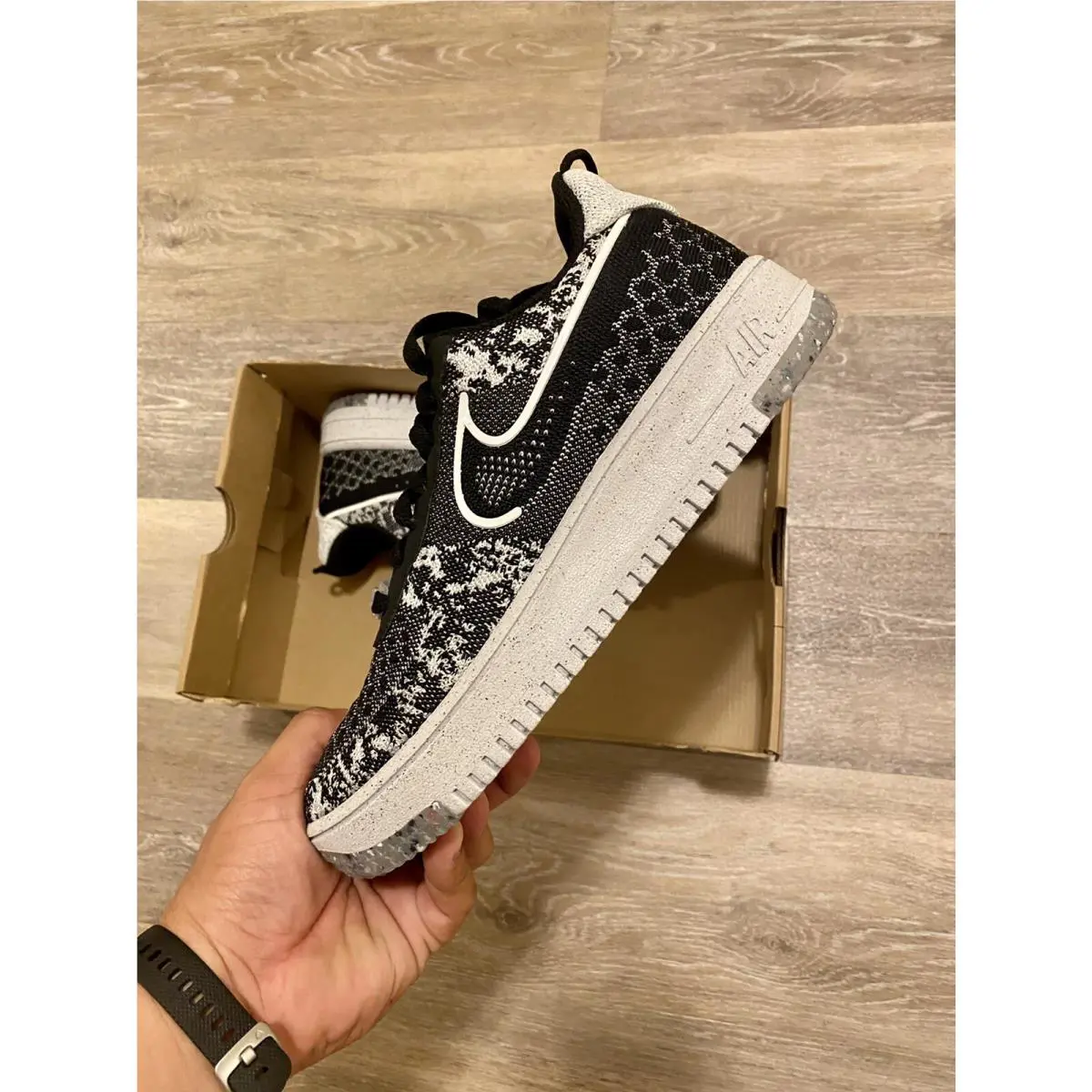 Nike shoes - Nike Air Force 1 Crater Flyknit NN - DM0590-001 - Black-Grey-White (UPC: 195869030760) 3