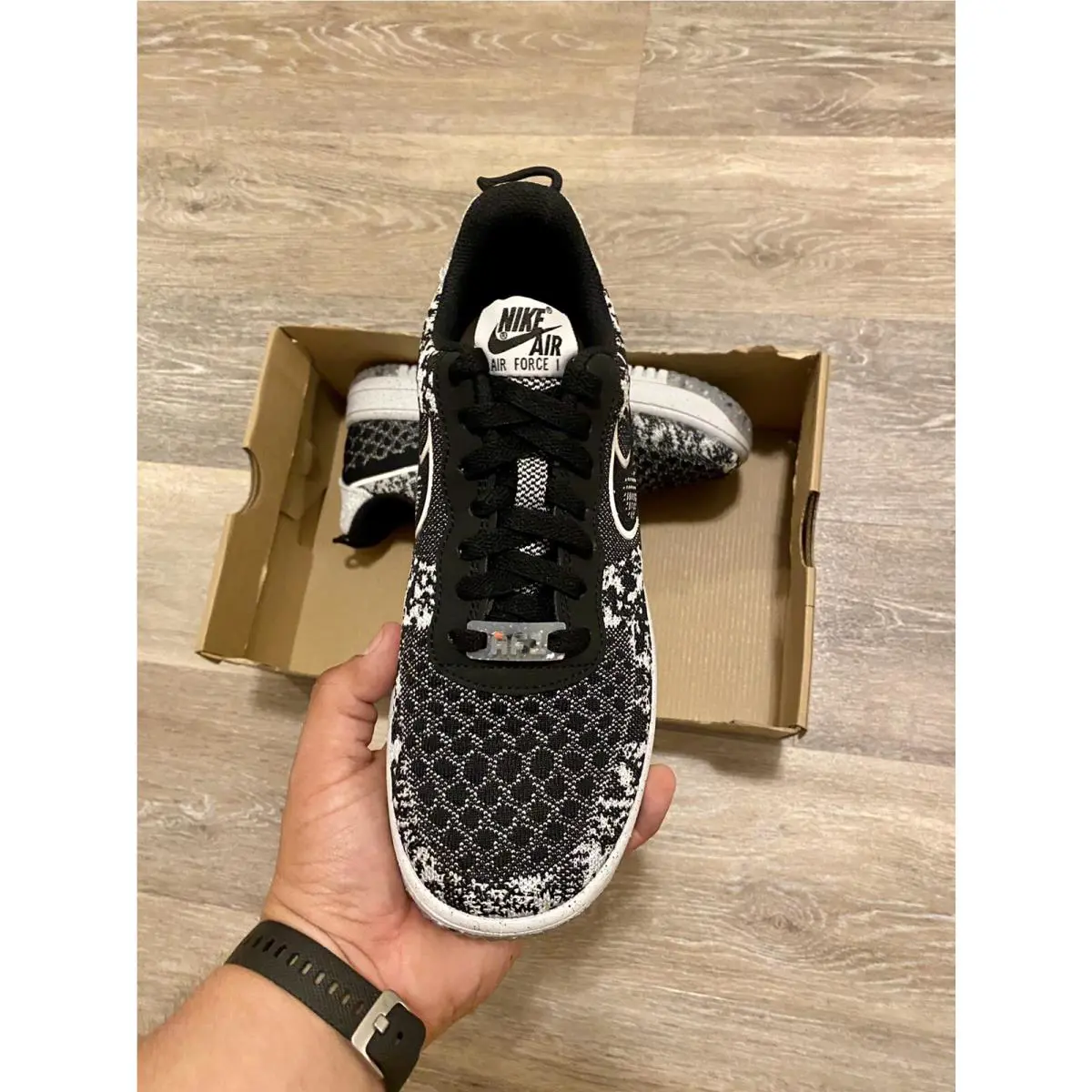 Nike shoes - Nike Air Force 1 Crater Flyknit NN - DM0590-001 - Black-Grey-White (UPC: 195869030760) 4