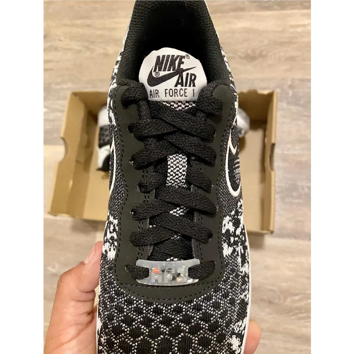 Nike shoes - Nike Air Force 1 Crater Flyknit NN - DM0590-001 - Black-Grey-White (UPC: 195869030760) 6
