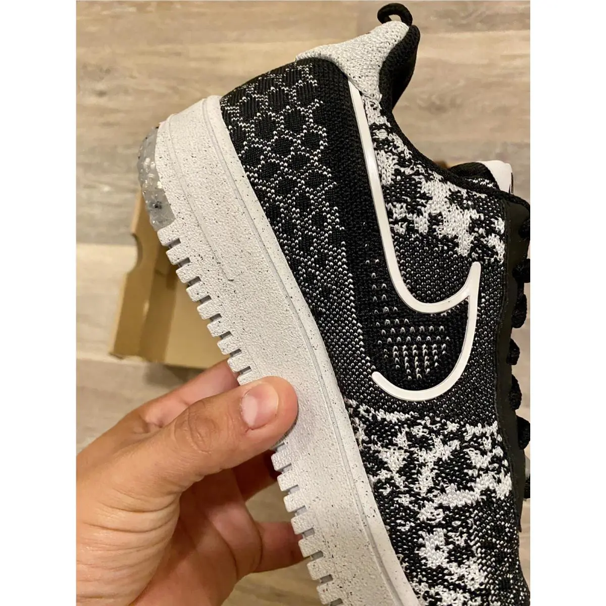 Nike shoes - Nike Air Force 1 Crater Flyknit NN - DM0590-001 - Black-Grey-White (UPC: 195869030760) 7