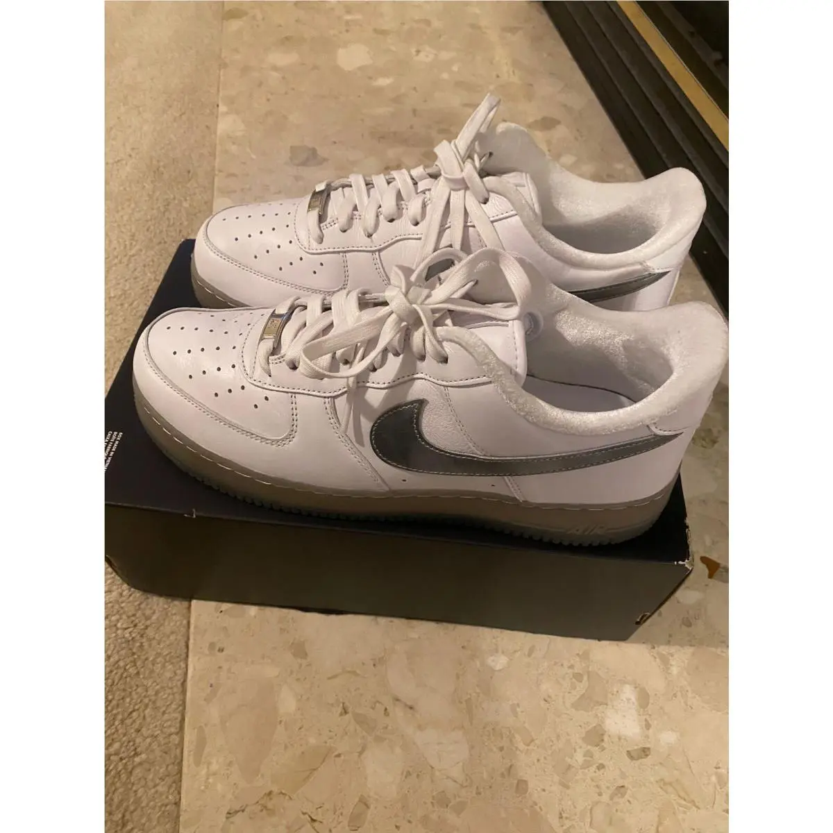 Nike shoes - Nike Air Force 1 - Air Force - DX3945-100 - White Metallic Silver 9