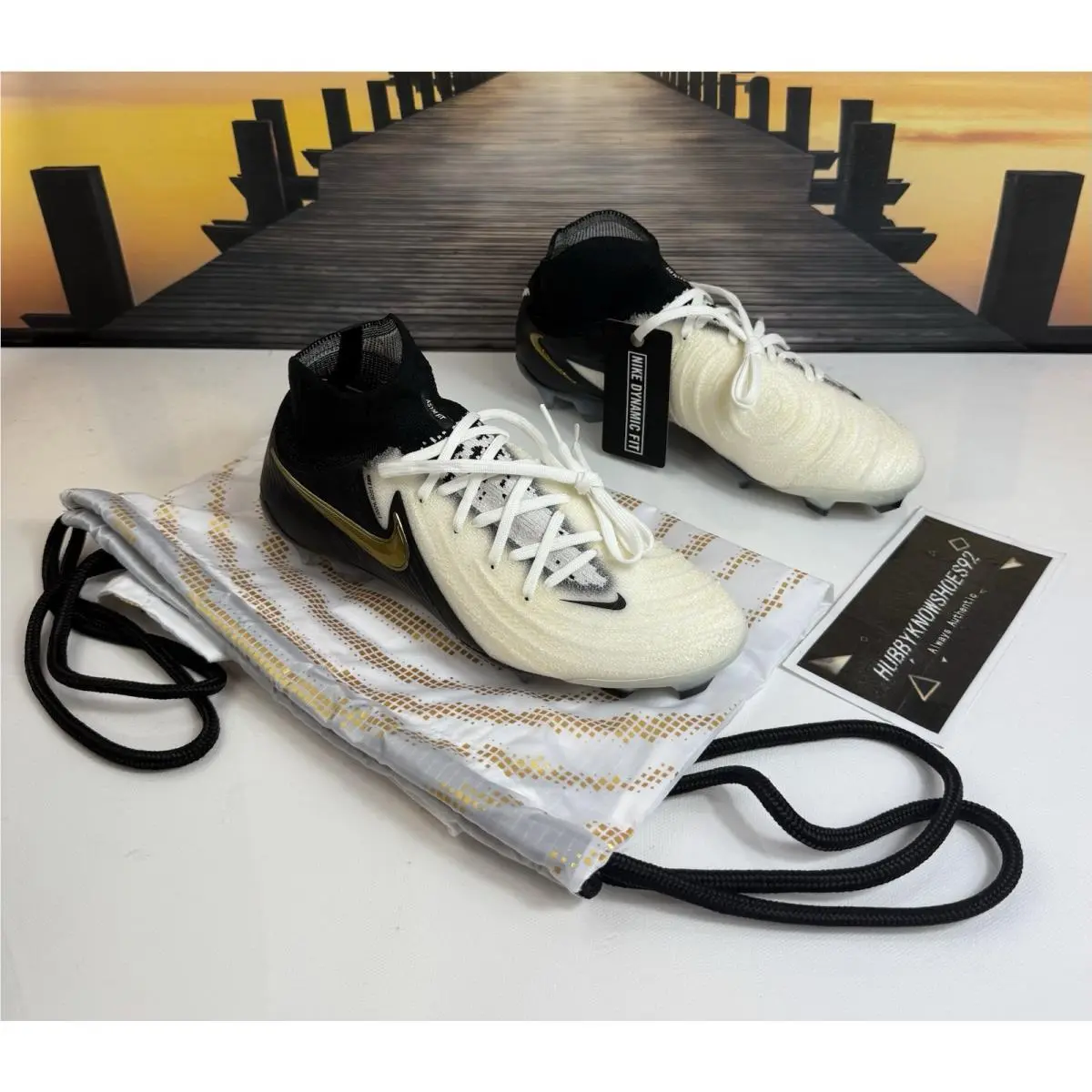 Nike Phantom Luna 2 Elite FG Cleats White Gold FJ2572-100 Men`s Size 5 / 6.5W