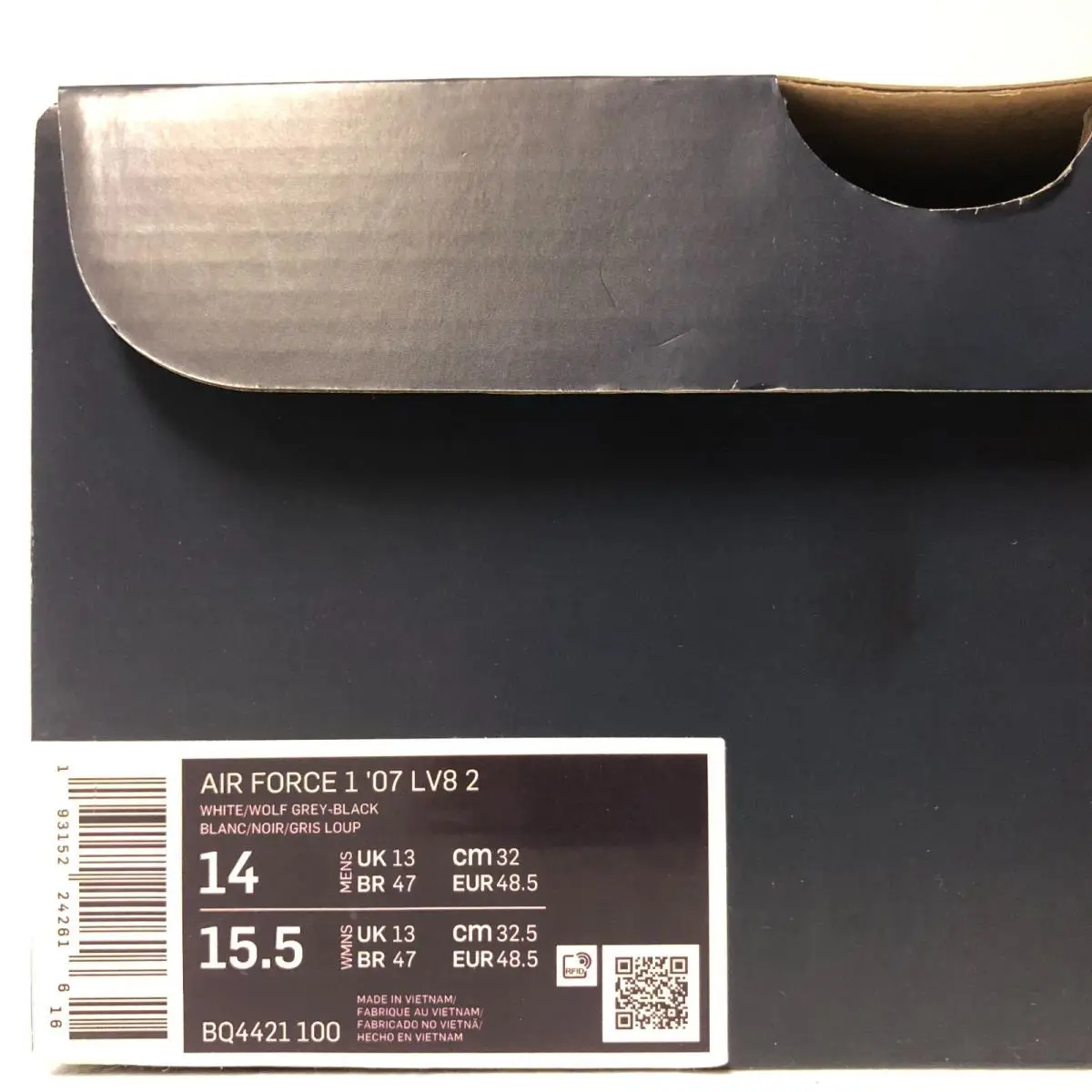 Nike shoes - Nike Air Force 1 `07 LV8 2 - BQ4421-100 - White/Wolf Grey-Black (UPC: 193152242616) 6