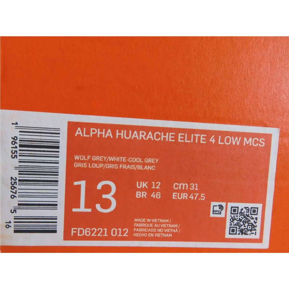 Nike shoes - Nike Alpha Huarache Elite - Alpha Huarache Elite - FD6221-012 - Gray (UPC: 196155256765) 3