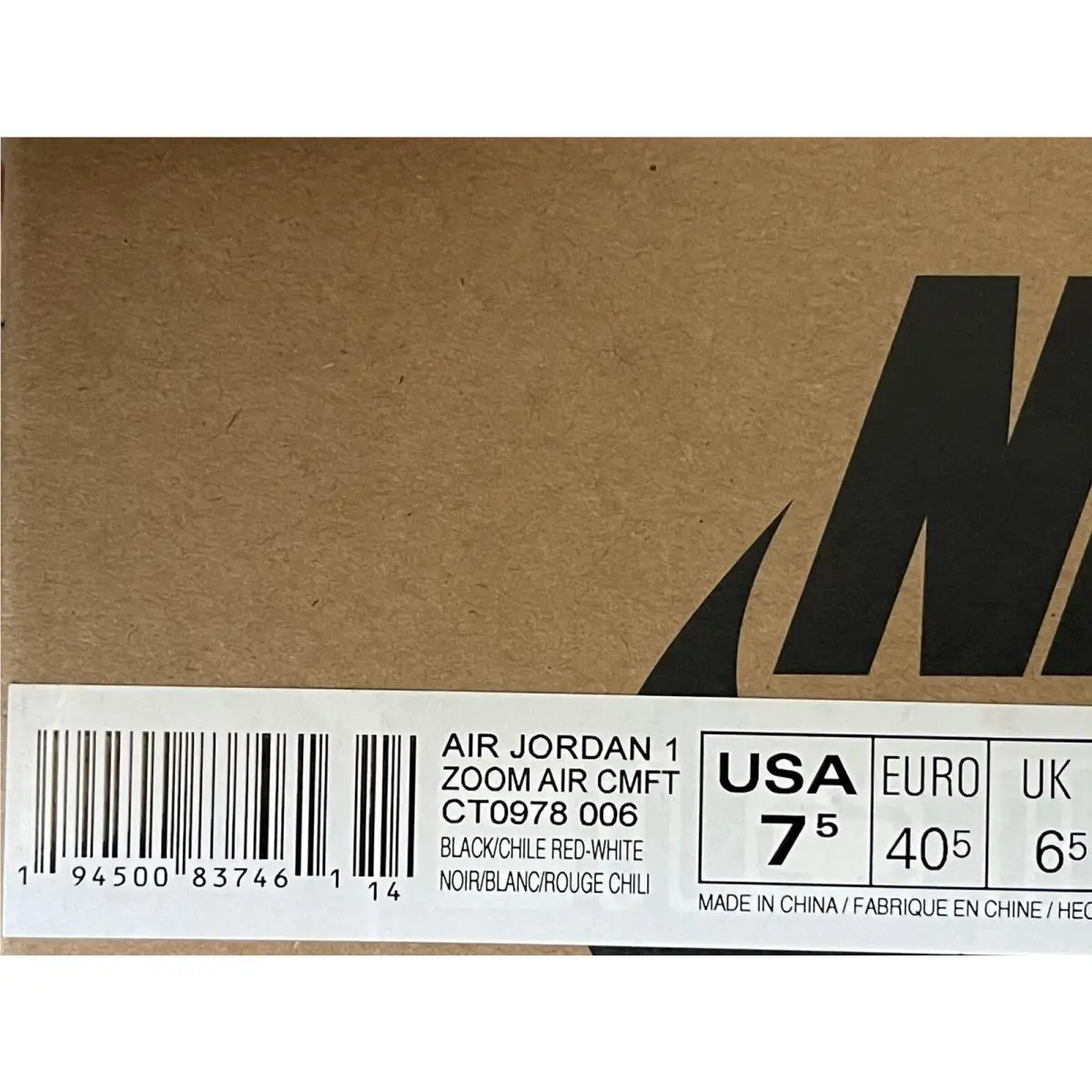 Nike shoes - Air Jordan 1 Zoom - Air Zoom - CT0978-006 - Red (UPC: 0194500837461) 5