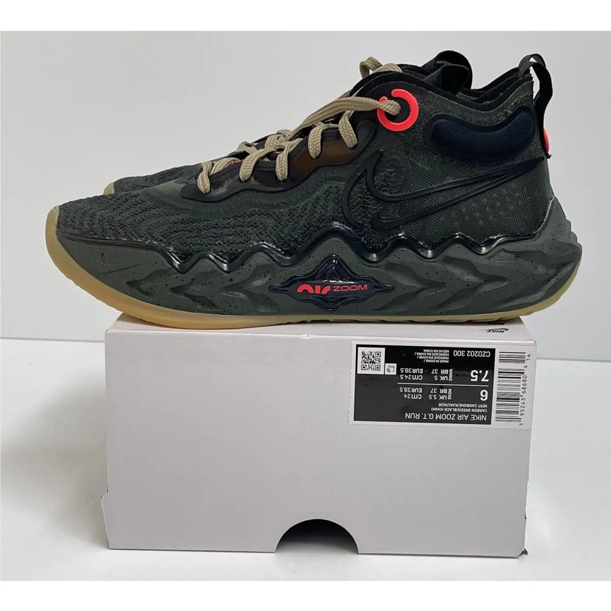 Nike Air Zoom G.t. Run ‘carbon Green’ Basketball Shoes CZ0202 300 Men’s Size 6