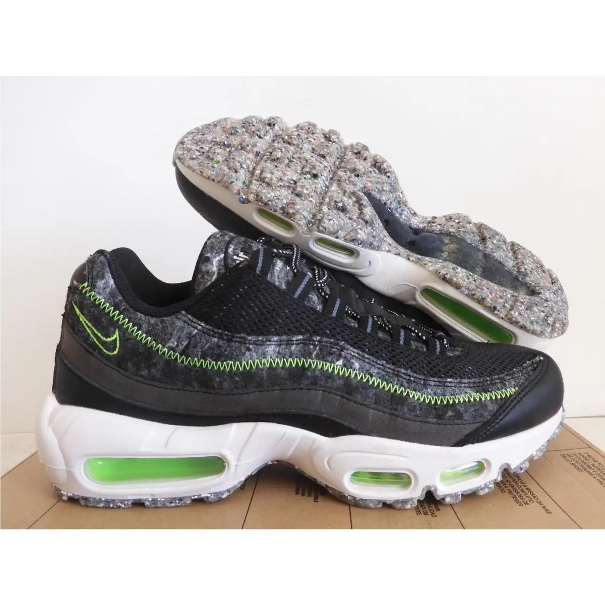 Nike Air Max 95 Black-green Move To Zero Mens Sz 6.5 / Womens Sz 8 CV6899-001