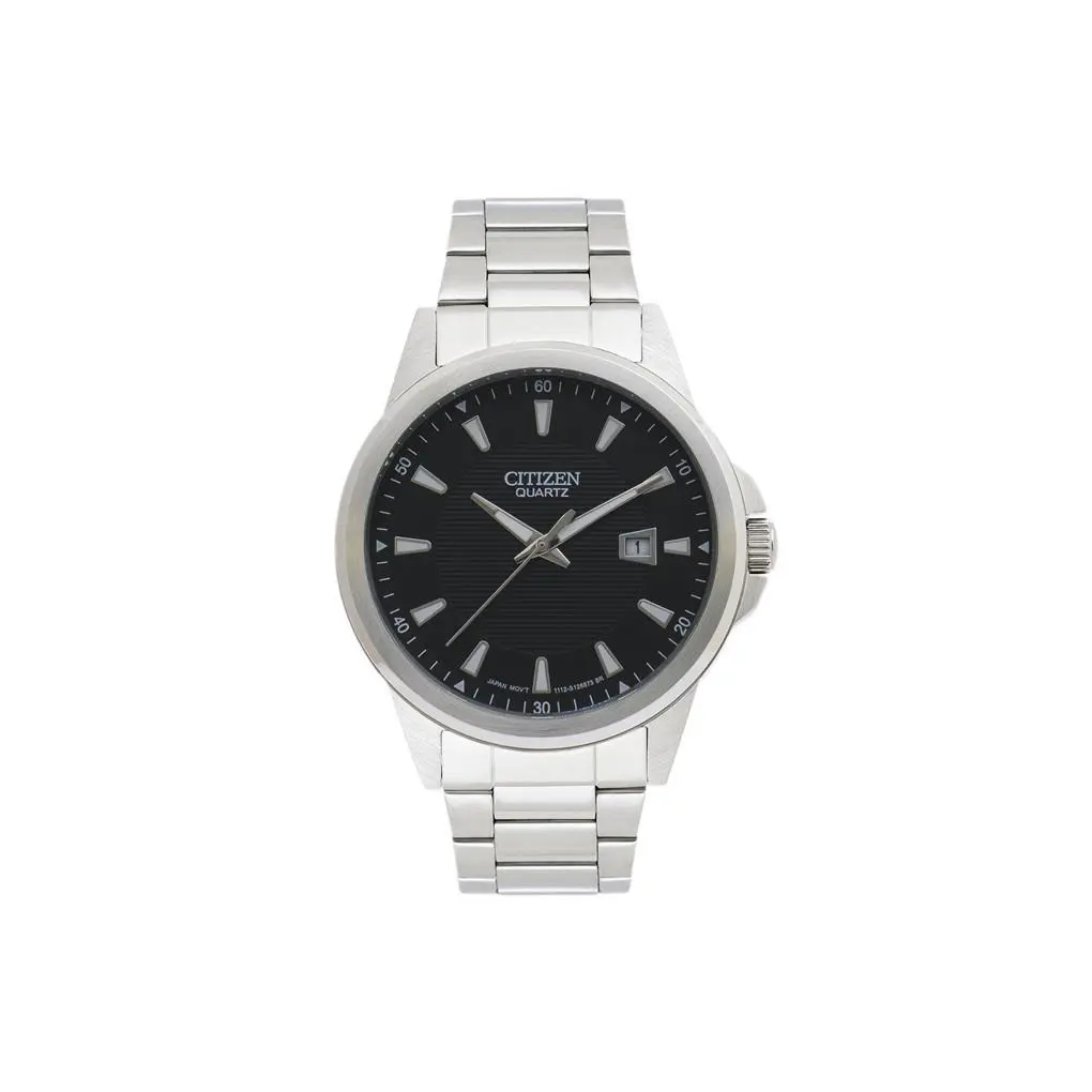 Citizen Men`s BI1010-51E Stainless Steel Silver Black Dial Date Watch