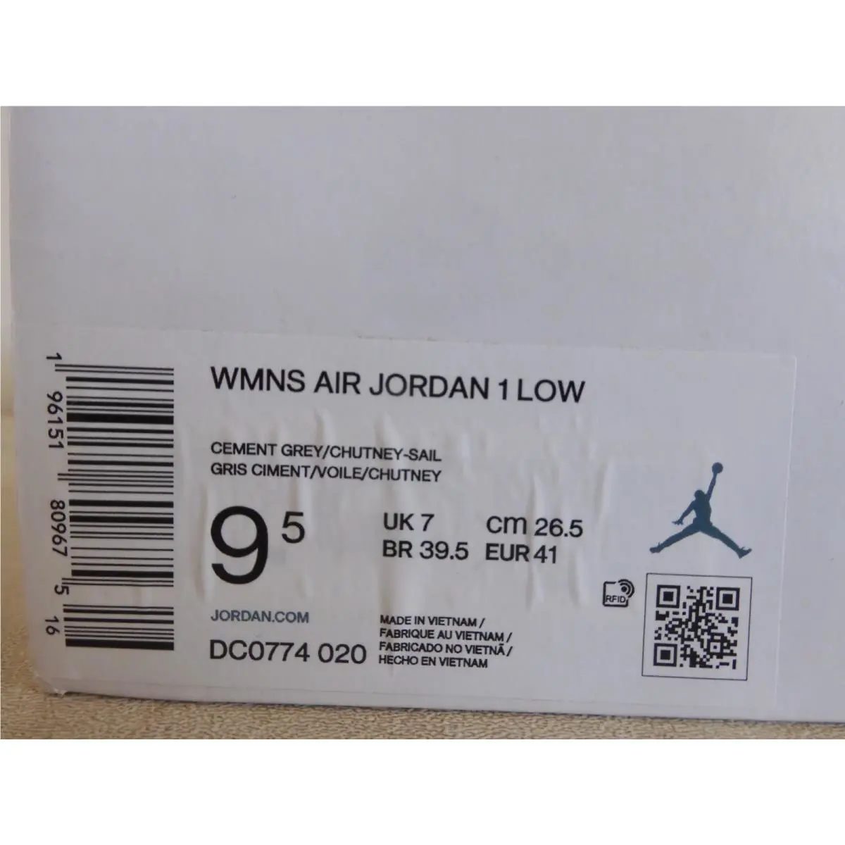 Nike shoes - Air Jordan 1 Low - Air Low - DC0774-020 - Gray (UPC: 196151809675) 6