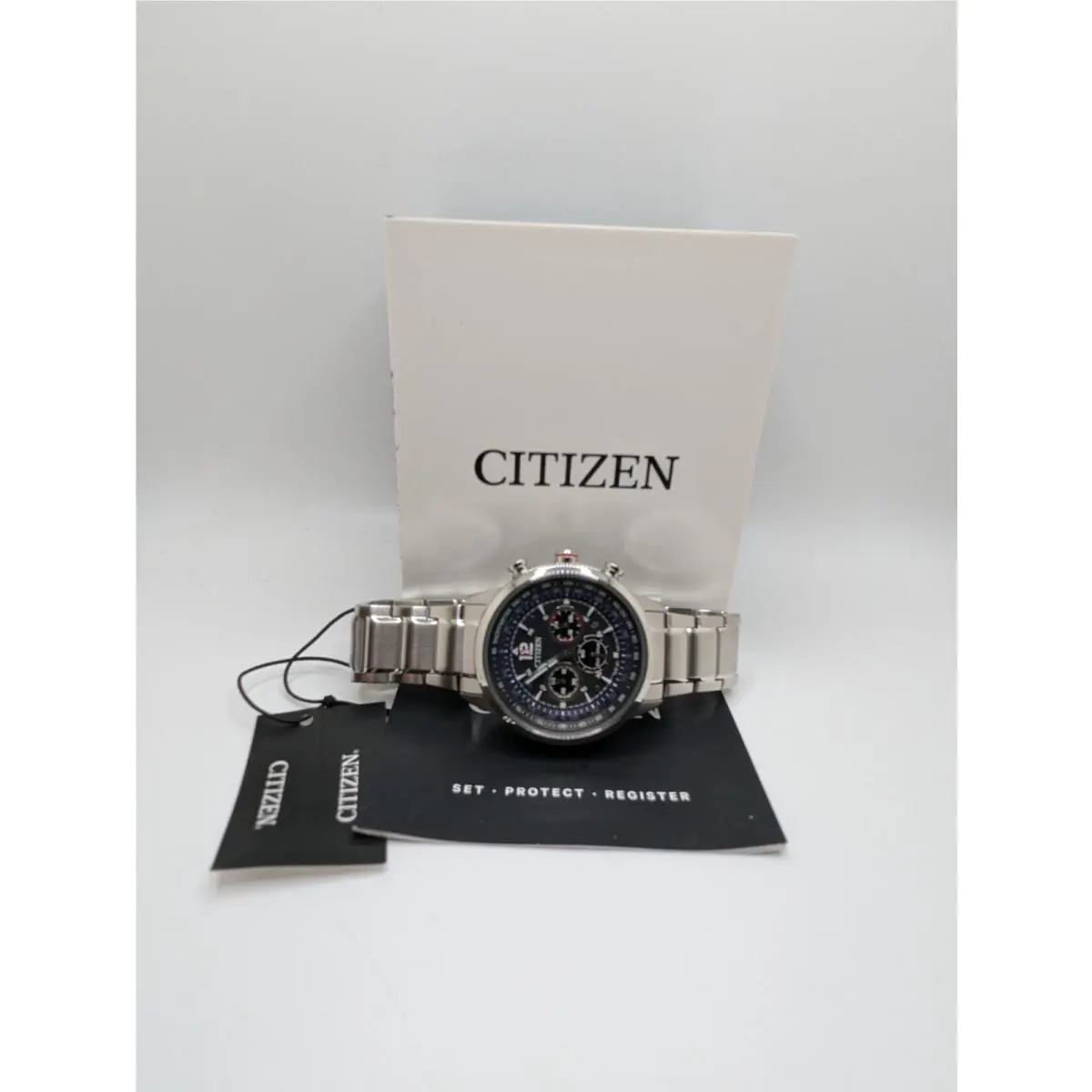 Citizen Eco-drive Mens Blue Dial Silver Case Chronograph Diver Wristwatch