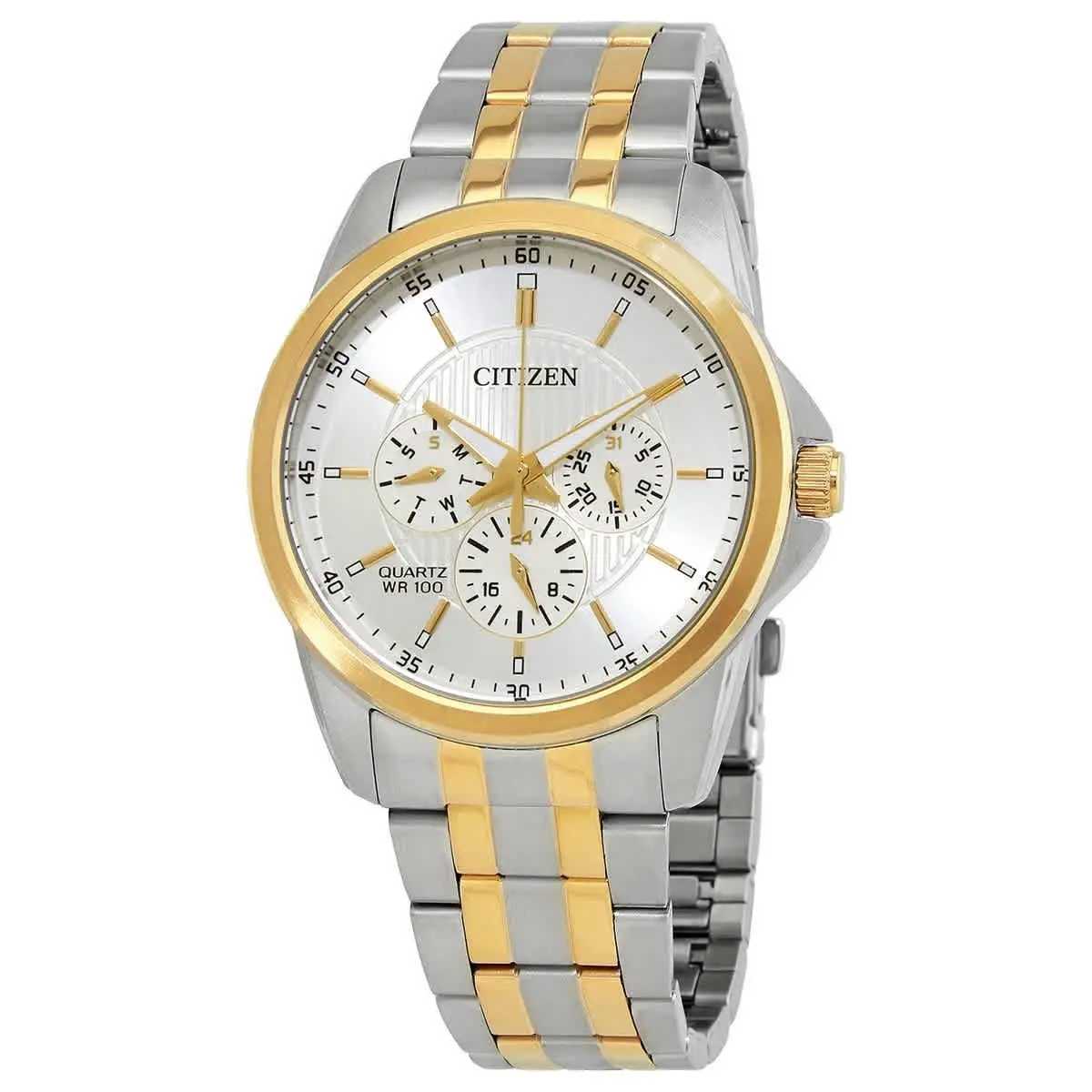Quartz Silver Dial Two-tone Men`s Watch AG8346-51A by Citizen