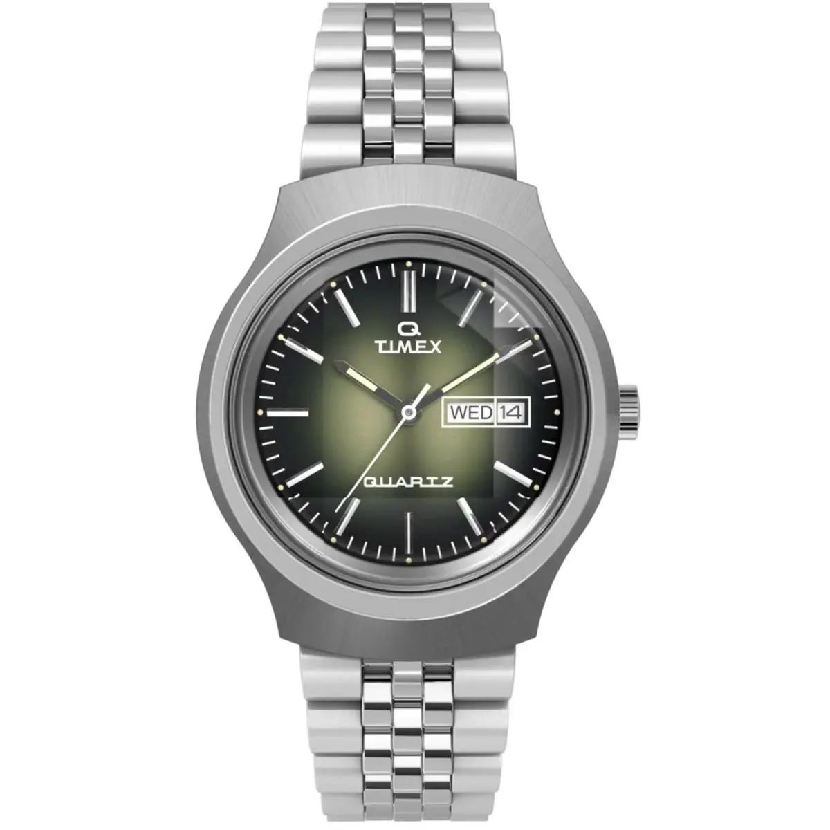 Timex Q Degrade Quartz Men`s Analog Watch Steel Bracelet TW2W22500