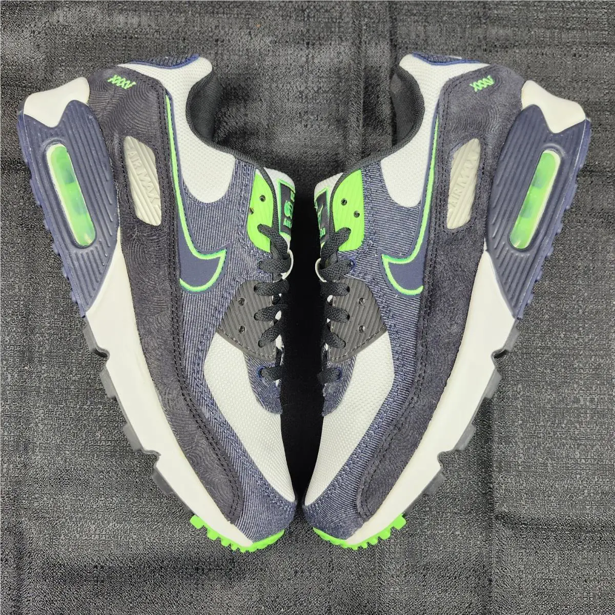 Nike shoes - Air Max 90 35th Anniversary Denim - DN4155 001 - Black Scream Green Summit White 0