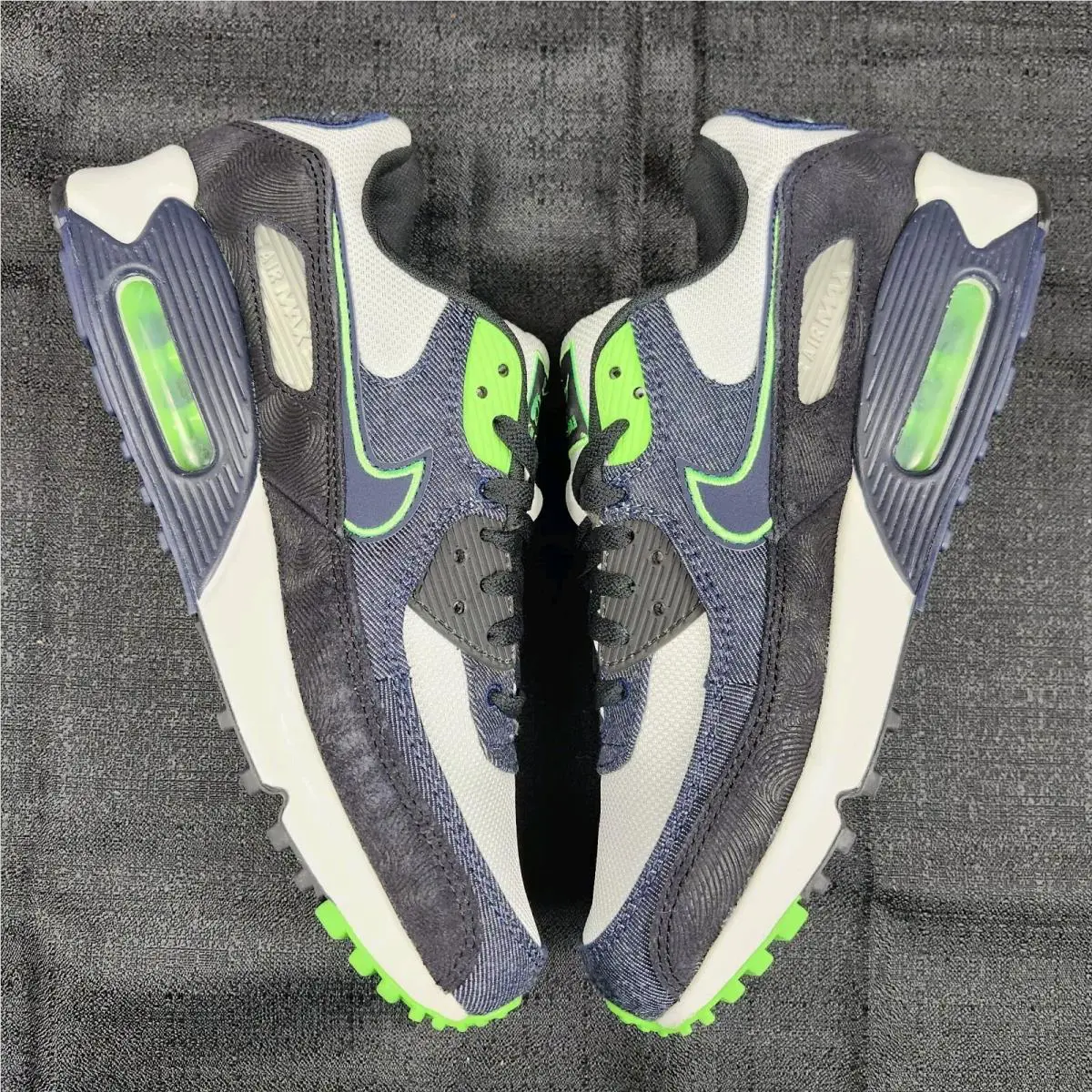 Nike shoes - Air Max 90 35th Anniversary Denim - DN4155 001 - Black Scream Green Summit White 1