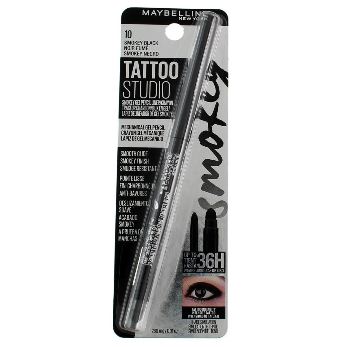 5 Pack  Tattoo Studio Mechanical Gel Pencil Eyeliner Smokey Black by Maybelline