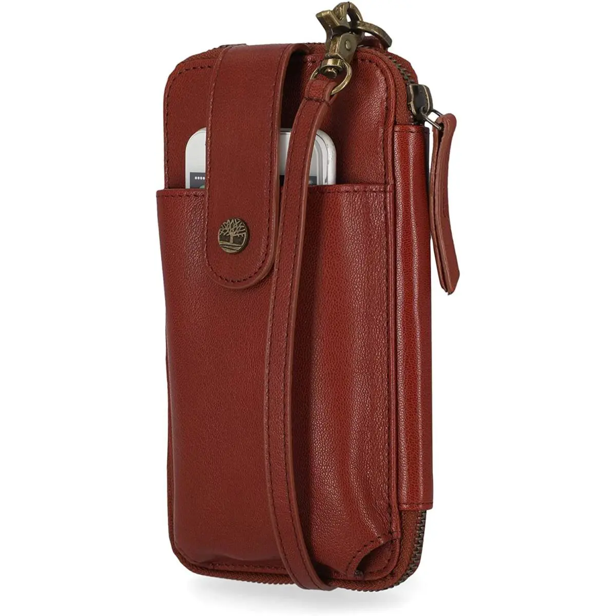 Timberland Women`s Wallet Rfid Leather Crossbody Phone Bag Wallet Brown